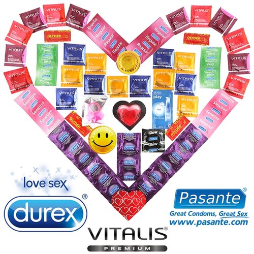 Durex Deluxe Maxi Package - 55 Condoms, Pasante and Vitalis + Lubricant + Vibrating Ring Slike