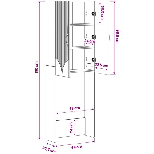  Kabinetska WC HOORN Hrast sonoma 66 x 25,5 x 190 cm Slike