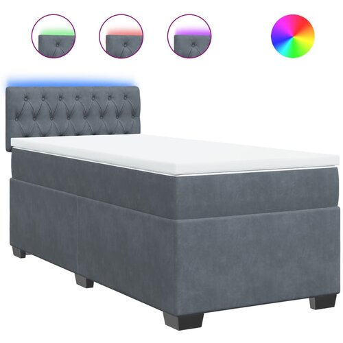 Box spring krevet s madracem tamnosivi 90x200 cm bar&amp;scaron;unasti Slike