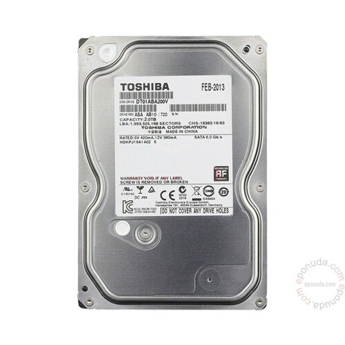 Toshiba 3TB 3.5 SATA III 64MB 5.700rpm DT01ABA300V hard disk Slike