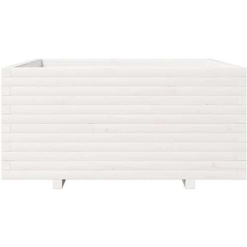  Vrtna sadilica bijela 100x100x49,5 cm od masivne borovine Slike