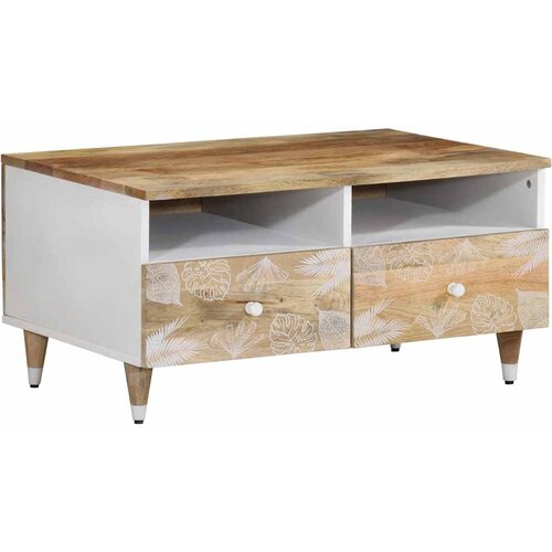 vidaXL Klubska mizica 80x54x40 cm trden mangov les Cene