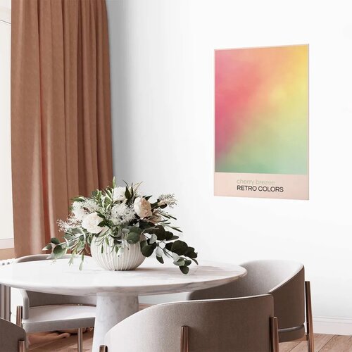  Plakat - Cherry Breeze - Pastel Gradient in Soft Retro Colors 60x90 Bez okvira Slike