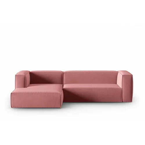 Cosmopolitan Design Rožnata žametna kotna sedežna garnitura Mackay –