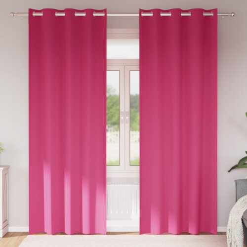 vidaXL Zavese z zavesami 2 pcs Svetlo roza 225 x 140 cm Poliester Cene