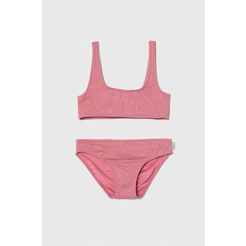 PepeJeans Dječji dvodijelni kupaći kostim LUREX SC BIKINI SET boja: ružičasta
