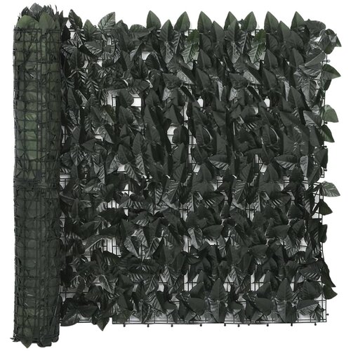 vidaXL Balkonsko platno s temno zelenim listjem 300x75 cm Cene