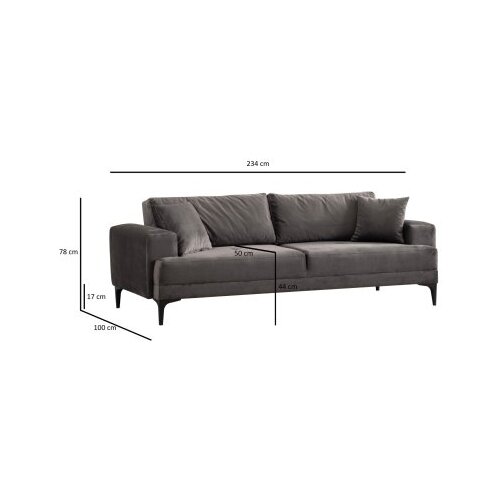 Atelier Del Sofa sofa trosed astana 3 seater anthracite Slike