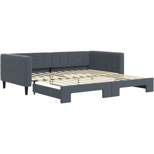 VidaXL Izvlečna dnevna postelja temno siva 100x200 cm žamet, (20930066) Slike