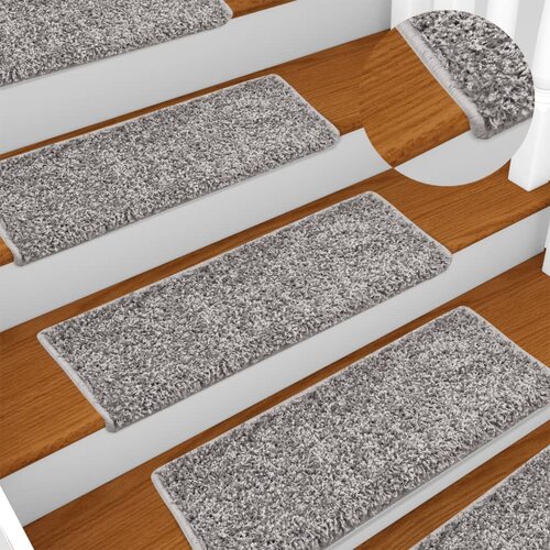  Prostirke za stepenice 15 kom 65x21x4 cm sive s pravokutnim rubom Cijene
