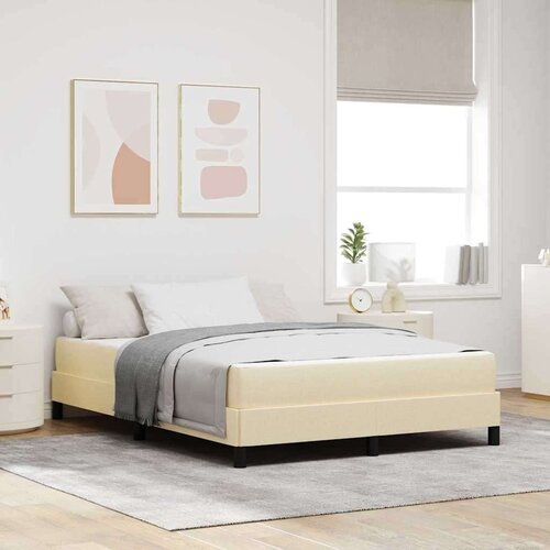 vidaXL Postelja z vzmetnico Drugo krema 140 x 200 cm blago Cene