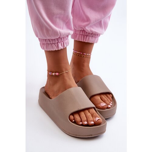 PE1 Women's Brown Foam Platform Slides Airaplea Cijene