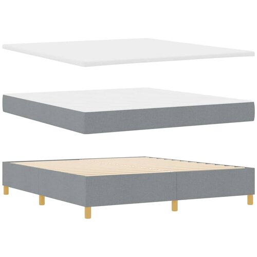  s opruga kutije Svijetlo siva 200 x 180 cm tkanina Slike