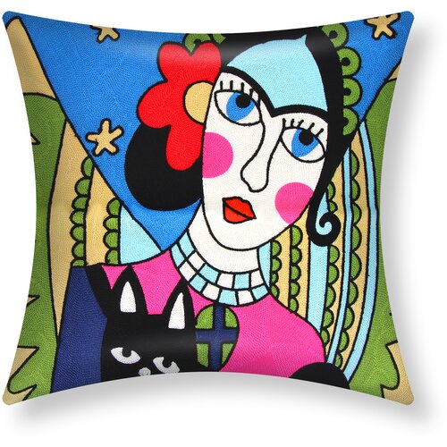 AVIZAR Komplet 2 prevlek za blazine 45x45 cm Art Phantura z vezenino, Večbarvno, (21747243) Cene