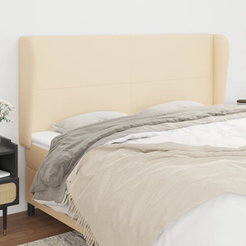  Uzglavlje s u&amp;scaron;ima krem 163x23x118/128 cm od tkanine Slike