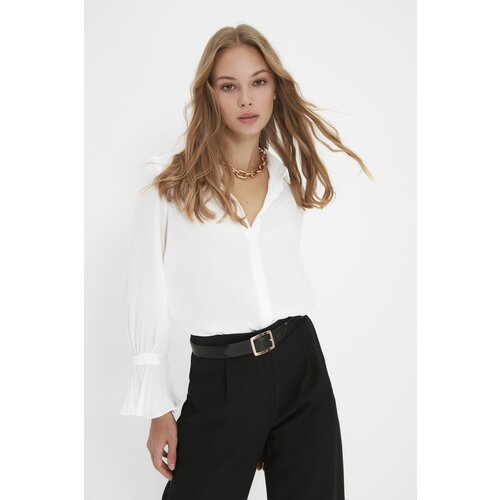 Trendyol Ecru Petite Sleeve Detailed Shirt Cene