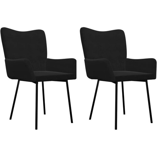 Maison Chic Jedilni stoli - Vzorci stoli 2 kosa črn žamet A231, (22031888) Slike