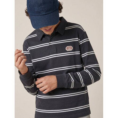 Sinsay Oversized pamučna polo majica s prugama Slike