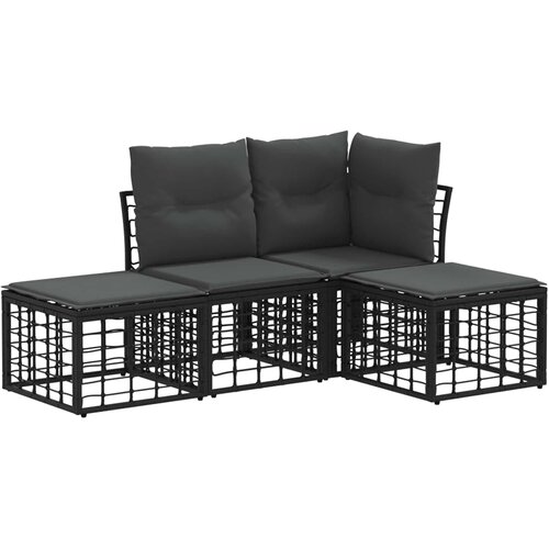  Set vanjskih sofa Crna Poliester Slike