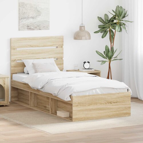  Krevetna konstrukcija s uzglavljem Sonoma hrast 75 x 190 cm Cijene