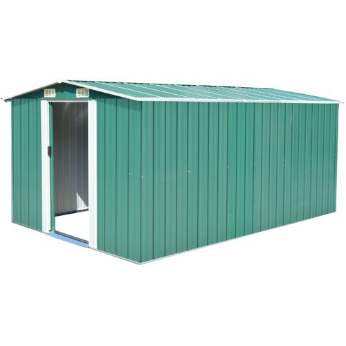 vidaXL Vrtna kućica 257 x 392 x 181 cm metalna zelena Cijene