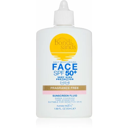 Bondi Sands SPF 50+ Fragrance Free Tinted Face Fluid tonirana zaščitna krema za obraz SPF 50+ 50 ml