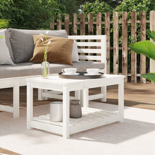 VidaXL Vrtni stol bijeli 82 5 x 50 5 x 45 cm od masivne borovine Slike