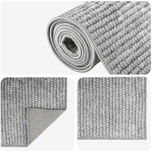  Tepih Siva 80 x 300 cm 100% poliester 3 mm Mogu se prati - Siva 80 x 300 cm Slike