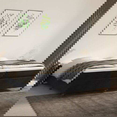 VidaXL Okvir za krevet s oprugama crni 200x200 cm bar&amp;scaron;unasti Slike