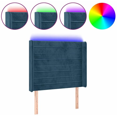  LED uzglavlje tamnoplavo 83x16x118/128 cm bar&amp;scaron;unasto Slike