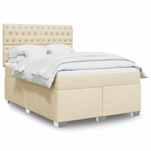 vidaXL Krevet s oprugama i madracem krem 140 x 190 cm od tkanine Cijene