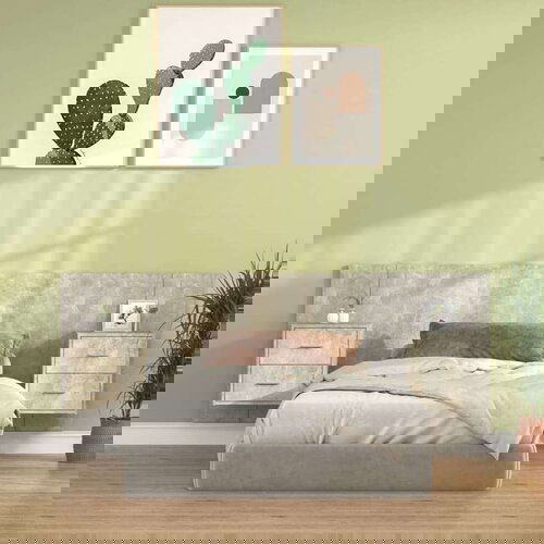  Posteljno vzglavje z omaricami betonsko siv konstruiran les, (20794552) Cene