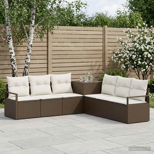  Set sofe 7 kom. Smeđa i krem bijela 120 x 62 x 69 cm Cene