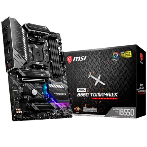 MSI Main Board Desktop MAG B550 TOMAHAWK (AM4, 4xDDR4, 1xPCI-E x16, 2xPCI-E x1, 2xM.2, 6xSATA3, HDMI, DP, ATX, retail) Slike