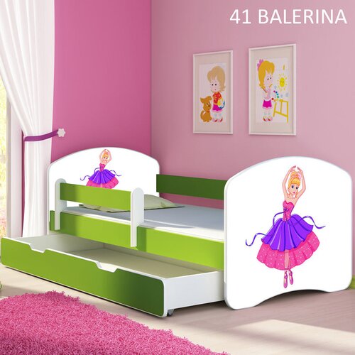  Otro&scaron;ka postelja ACMA z motivom, stranska zelena + predal 180x80 cm 41 Balerina Cene