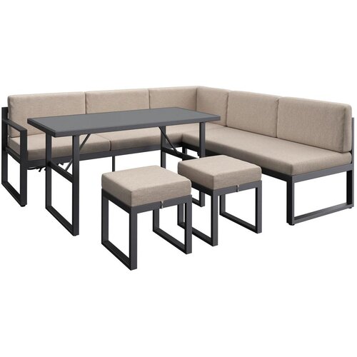 Beldano Lounge Garnitura Genf, Siva, 5-Delno Cene
