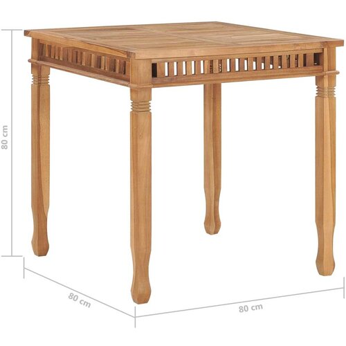  Vrtni blagovaonski stol 80 x 80 x 80 cm od masivne tikovine Cijene