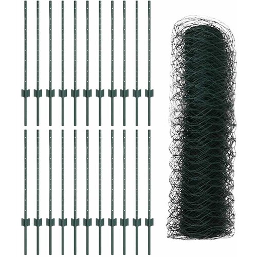  Heksagonalna ograda s stubom 50 x 0,8 m Čelik premazan PVC-om Slike