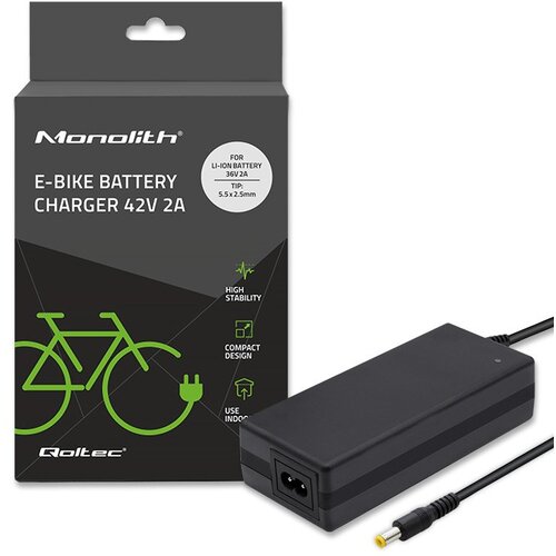 Qoltec 50761 Charger for e-bike batteries 36V | 42V | 2A | 5.5*2.5 Cijene