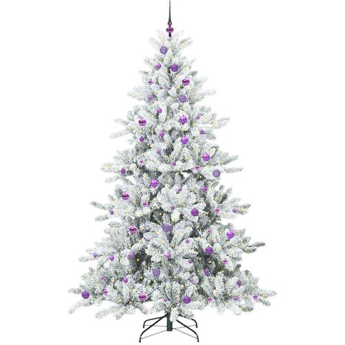 VidaXL Umjetno božićno drvce s nogom with LEDs s stalakom 240cm PVC Slike