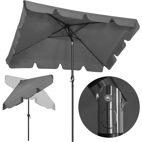 Springos Pravokotni senčnik z nagibno funkcijo in ročnim mehanizmom 240 cm &amp;ndash; temno siv, (5000006703) Slike