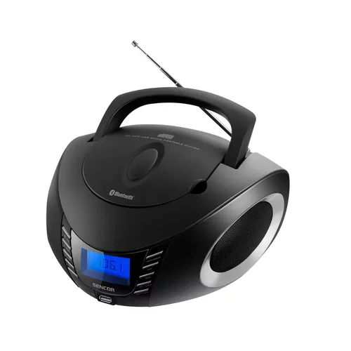 Sencor SPT 3600 BS prenosni Bluetooth CD z USB / AUX radiom, črno siv