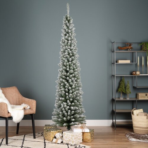 DEKOR DOM Novogodi&amp;scaron;nja jelka PENCIL PINE SNOWY 210cm Slike