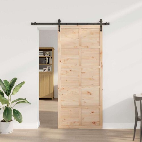  Klizna vrata Prirodna 80 x 208 cm Masivna borovina Cijene