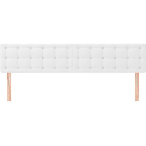  Uzglavlja 2 kom bijela 80x5x78/88 cm od umjetne kože Slike