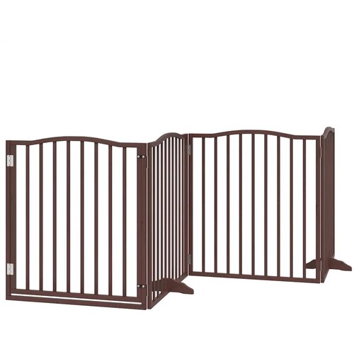 Vrata za pse s vrata&amp;scaron;cima 10 panela sklopiva 800 cm drvo topole Smeđa 80 x 90 x 2 cm Slike