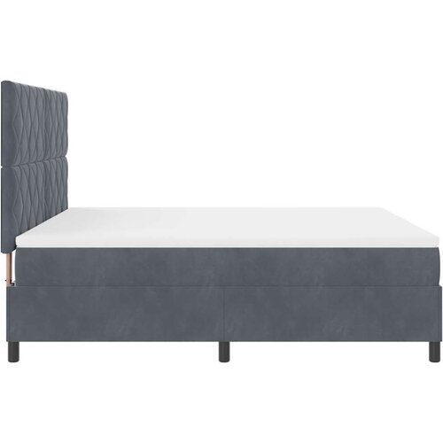 vidaXL Box Spring Krevet s madracem Tamno siva Super King Baršun Cene