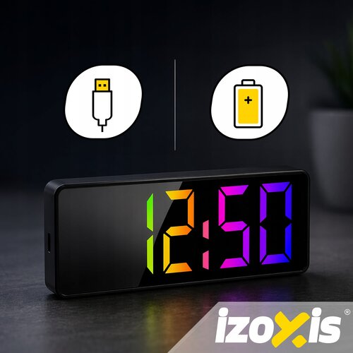 Moderna budilica led rgb usb i pokazivač temperature 16cm Slike