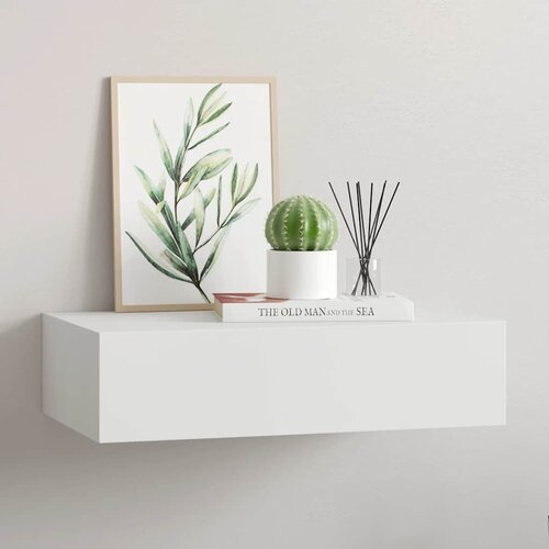  Zidna polica s ladicom bijela 40 x 23,5 x 10 cm MDF Cijene