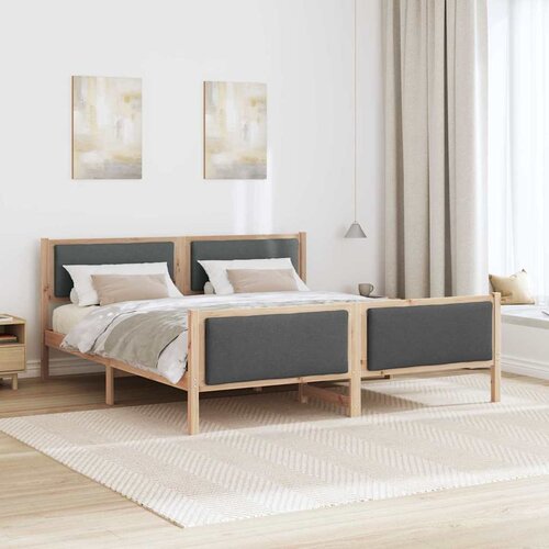  Krevetna konstrukcija Tamno siva 200 x 200 cm tkanina Smeđa Slike